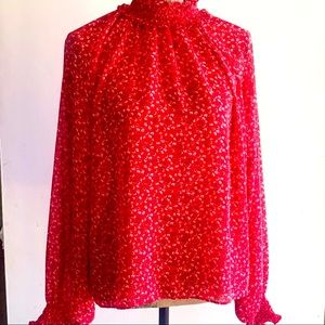 Gap, flowers, floral blouse, spring top, Size L